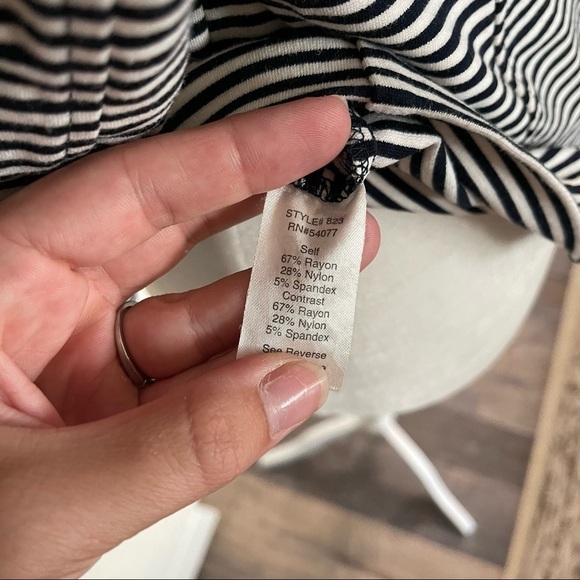 Cabi Nautical Double Breasted Jacket Navy White Striped Jacket - Picture 8 of 10